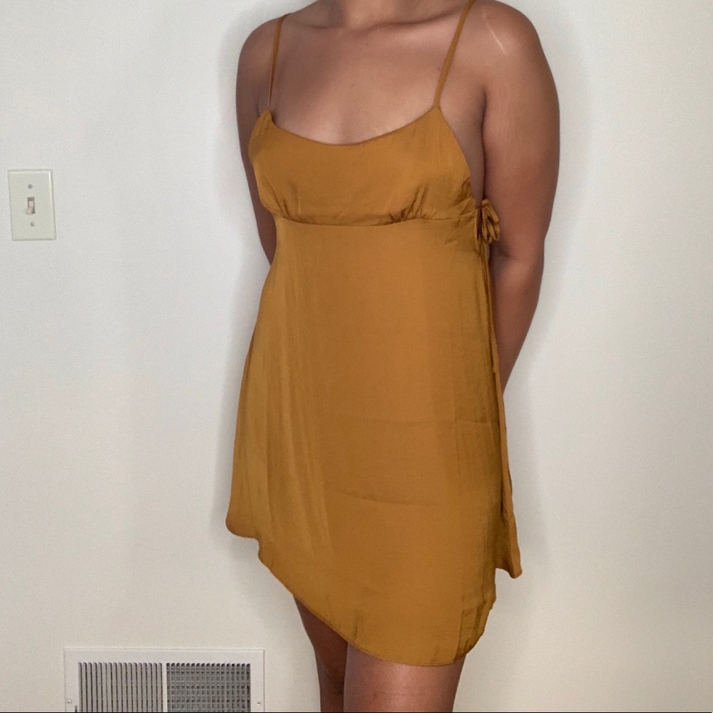 Free people mustard yellow slip dress